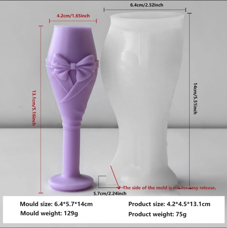 Lyba Moulds Wedding Bridal Series Champagne Bottle Goblet Mould Aromatherapy Candle Silicone Mould, ( select design) - Bakeware India