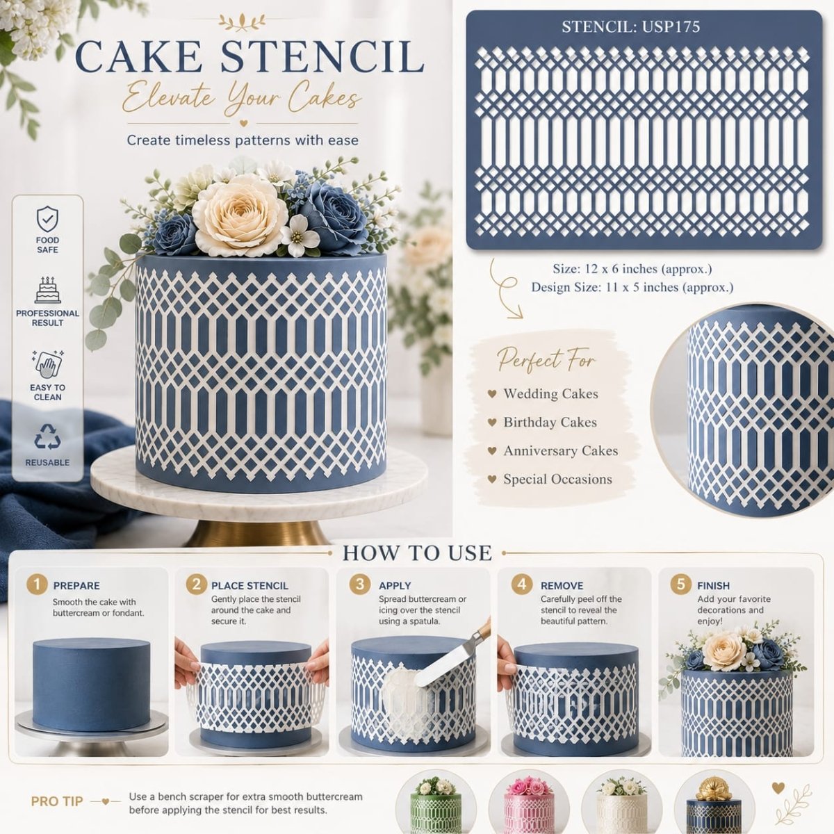 Modern Disc Cake Stencil, Ultimakes - Bakeware India