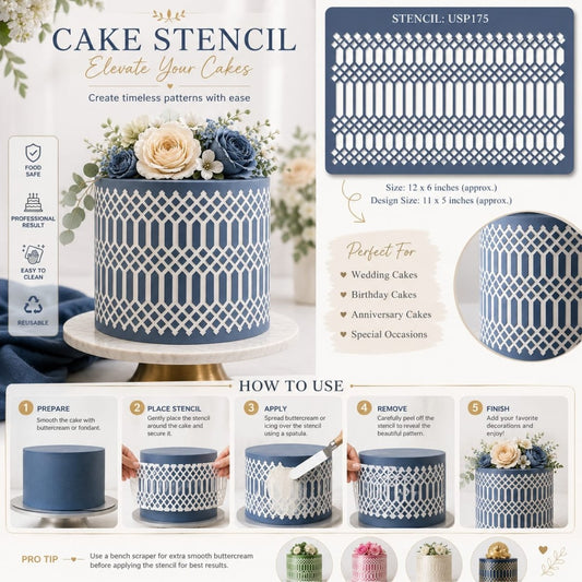 Modern Disc Cake Stencil, Ultimakes - Bakeware India