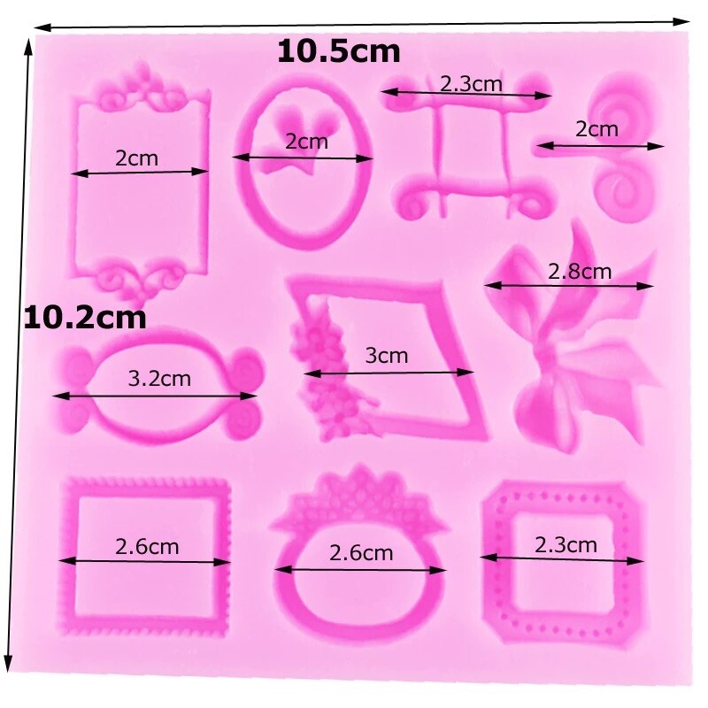 Bakewareindia Vintage Mirror frame Silicone Mould ,10 cavity