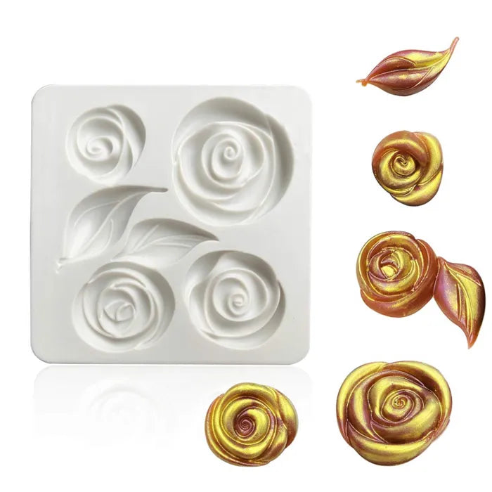 Bakewareind Rose Flower Leaf Fondant  Silicone Mould