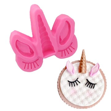 Bakewareind Unicorn Ear Lashes Horn Fondant Chocolate Silicone Mould