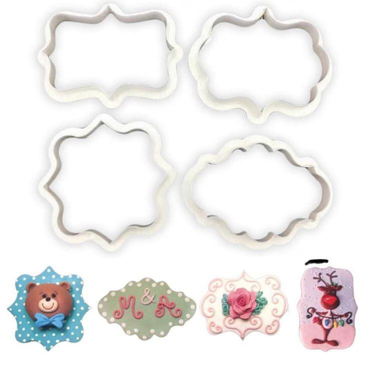 Vintage Plaque Frame Cookie Cutter Set 4pc - Bakeware India