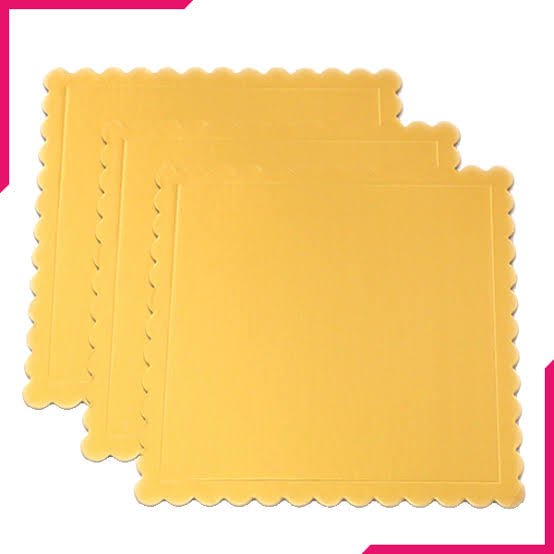 12inch Mdf Square Cake base Scalloped , 10pcs set