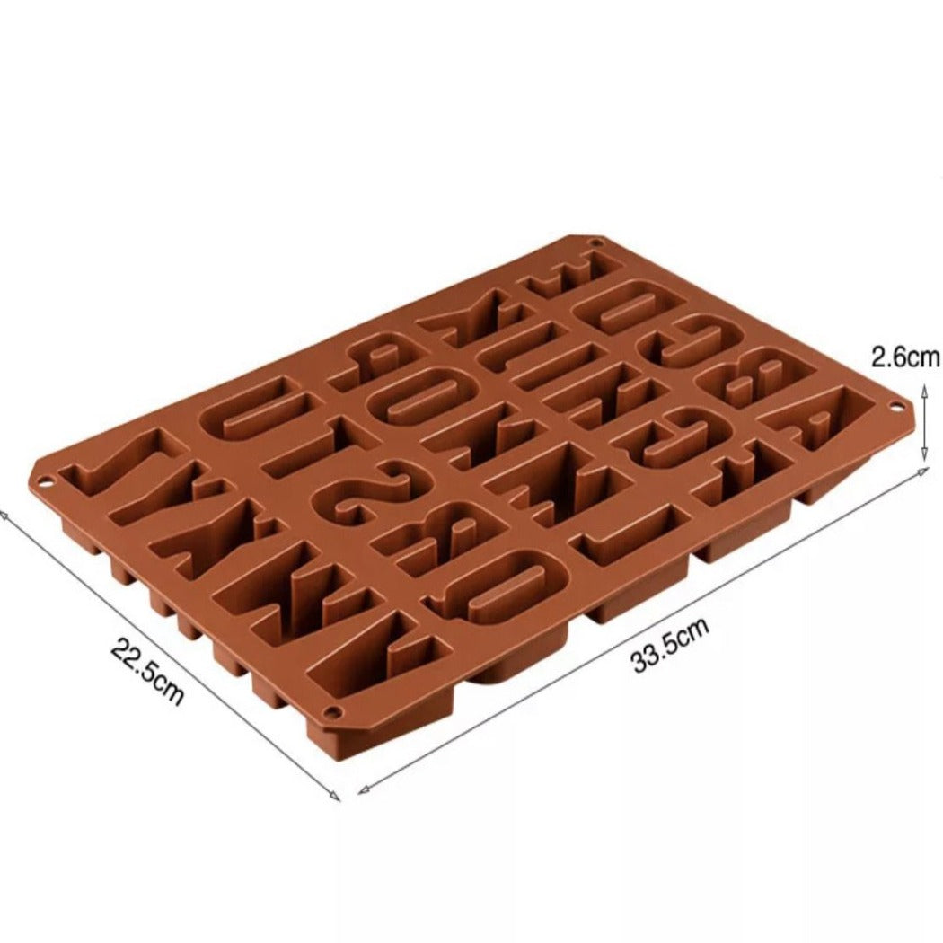 3D Alphabet Large silicon mould - Bakewareindia