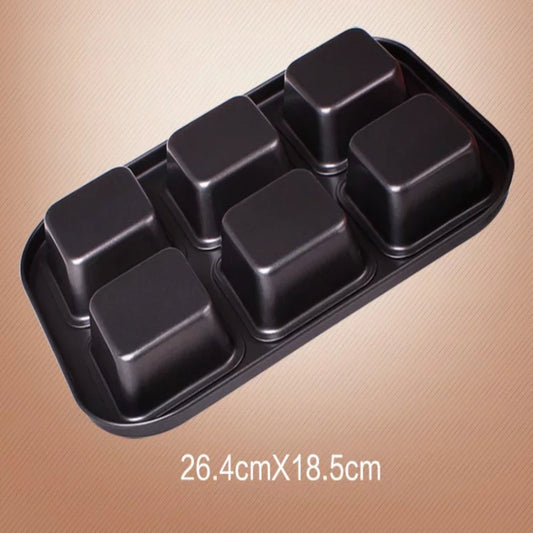 6 Cavity Brownie Tray freeshipping - Bakewareindia