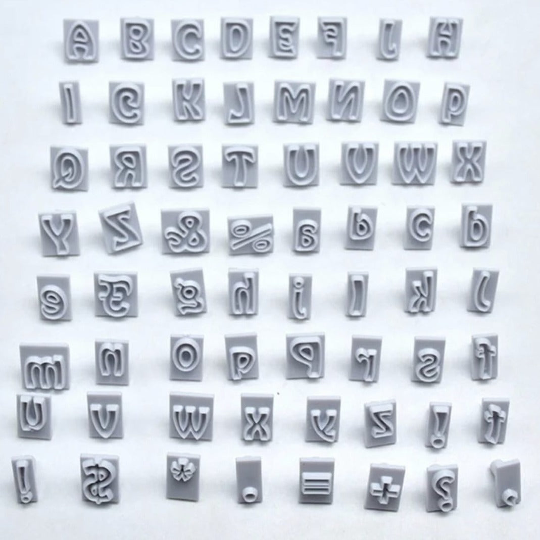 64 PCS Plastic Alphabet Cookie Cutter Set freeshipping - Bakewareindia