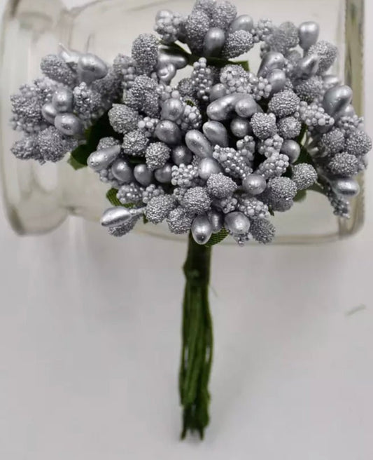 Artificial Flower Pollens , Silver freeshipping - Bakewareindia