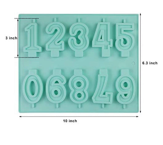  0-9 Number Candle Lollipop Chocolate Cake Silicone Mould