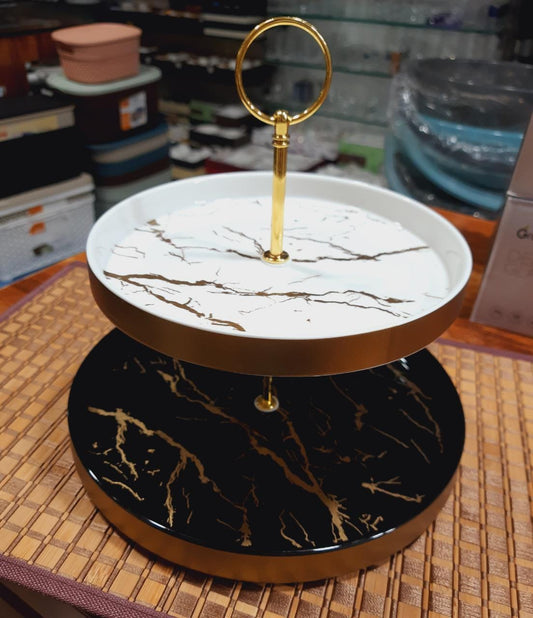 2 Tier Marble Plate Cake Stand - Bakeware India