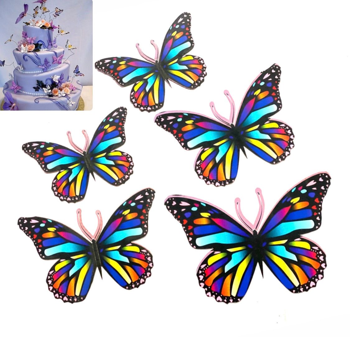 Bakewareind 3D Double Side Printed Butterfly topper, MultiColored freeshipping - Bakewareindia