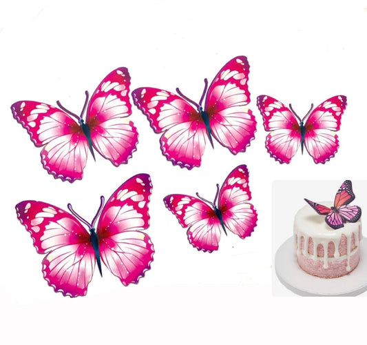 Bakewareind 3D Double Side Printed Butterfly topper, Pink freeshipping - Bakewareindia