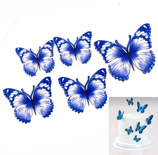 Bakewareind 3D Double Side Printed Butterfly topper,Blue freeshipping - Bakewareindia