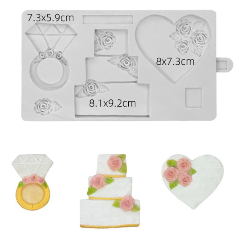 Bakewareind 3D Flower Cake Ring Wedding Silicone Fondant Chocolate Mould - Bakewareindia