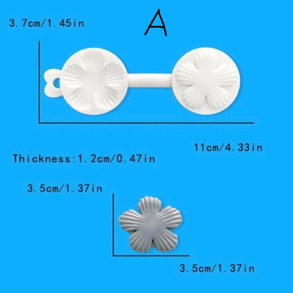Bakewareind 3D Flower Double sided petal Veiner Cake Fondant Silicone Mould - Bakewareindia