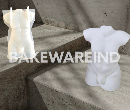 Bakewareind 3D Male Body Torso Candle Silicone Mould - Bakewareindia