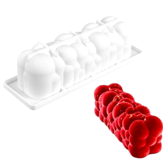 Bakewareind 3D Rectangular Cloud Bubble Shaped Entremet Cake Silicone Mould - Bakewareindia