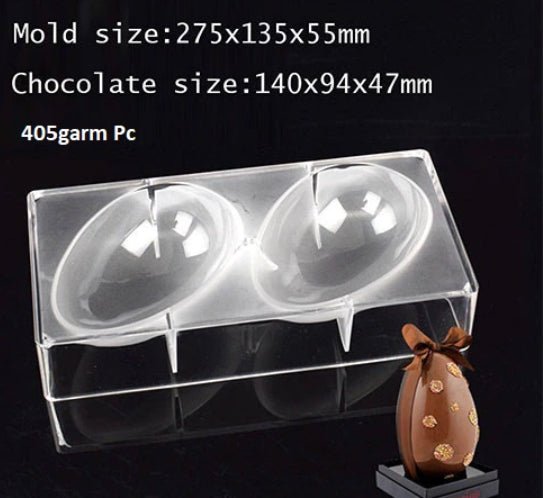 Bakewareind 3D SMOOTH EGG Chocolate Polycarbonate Mould - Bakewareindia