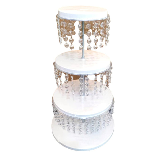 Bakewareind 4 tier Crystal White Stand - Bakewareindia