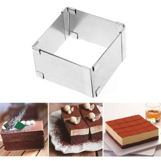 Bakewareind Adjustable Cake Ring With Clip,Square - Bakewareindia