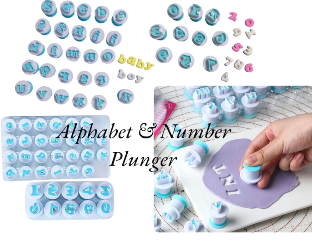 Bakewareind Alphabet plunger & Number Set Cookie Fondant Cutter,2 Sets - Bakewareindia