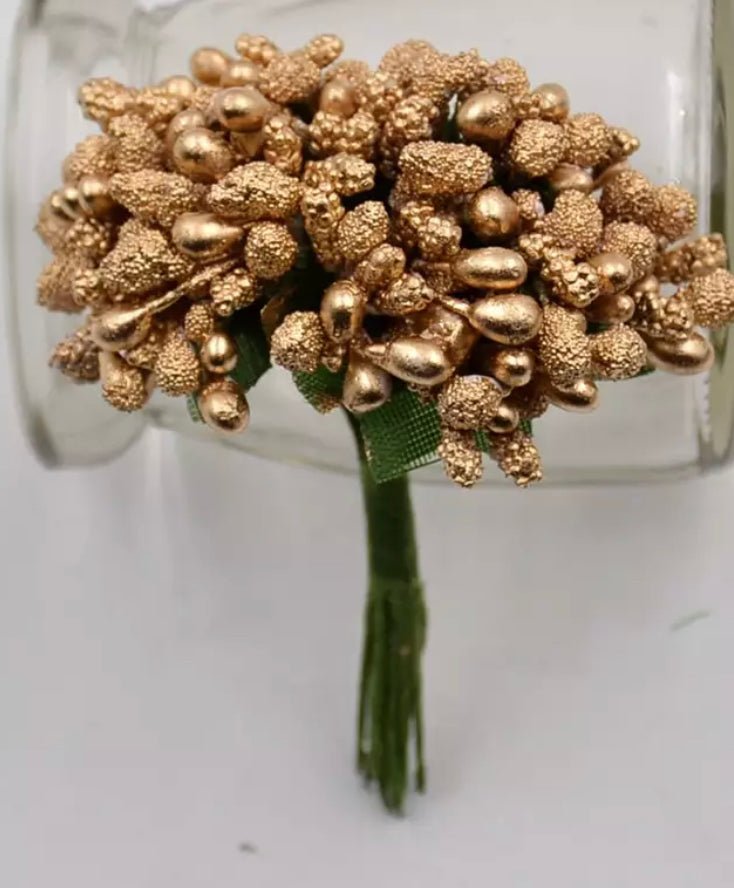 Bakewareind Artificial Flower Pollens ,Pack of 100pcs , Golden - Bakewareindia