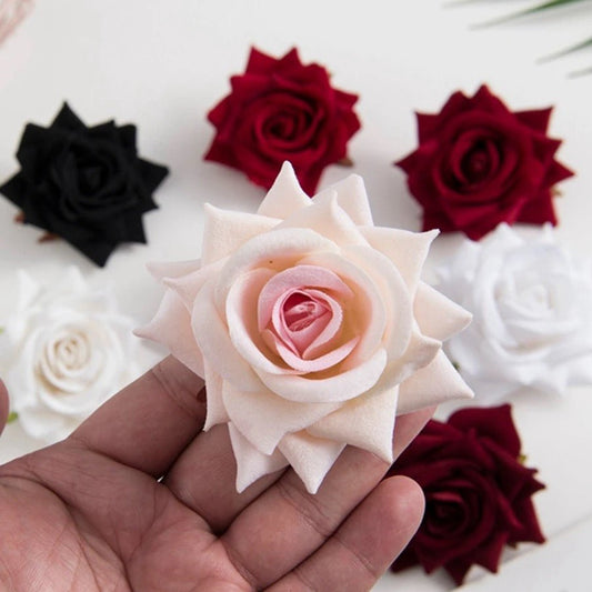 Bakewareind Artificial Velvet Rose Flower ( Select colors) - Bakewareindia