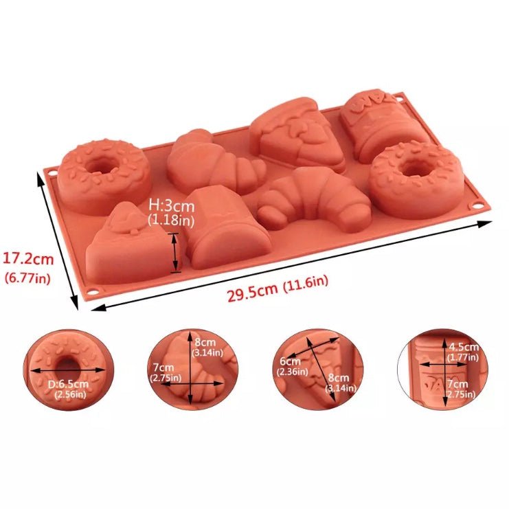 Assorted Croissant Donut Pastry Cake Silicone Moulds