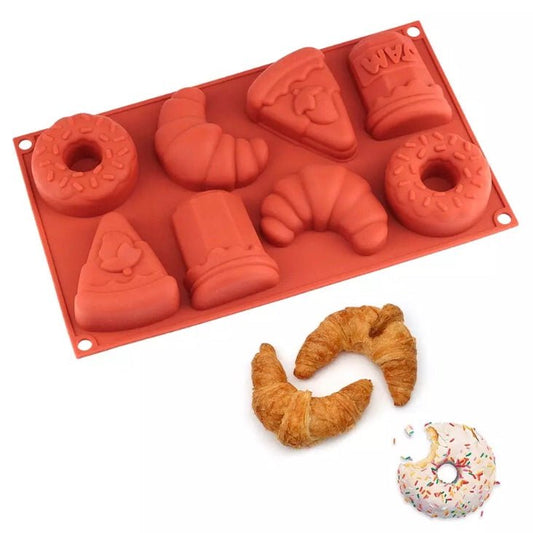 Bakewareind Assorted Croissant Donut Pastry Cake Silicone Mould - Bakewareindia