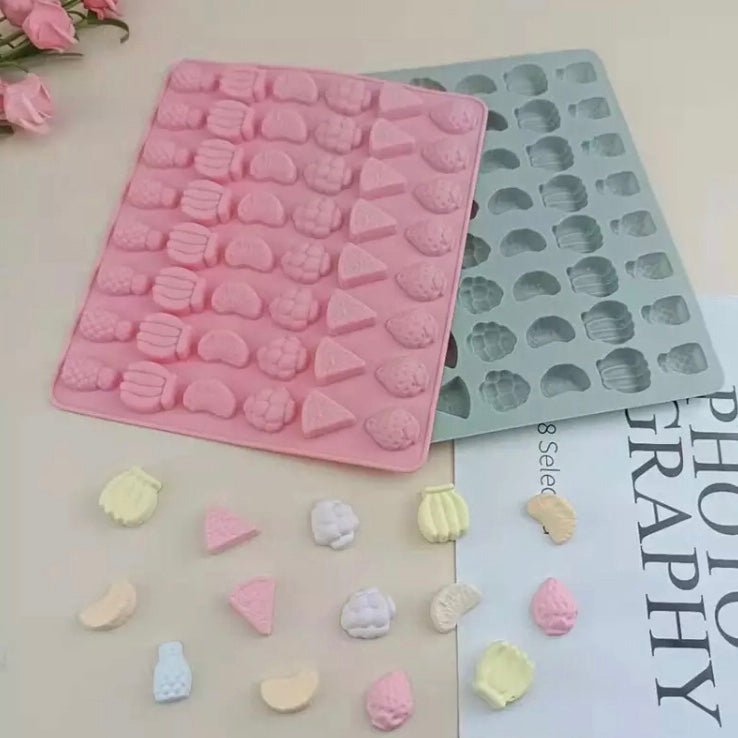 Bakewareind Assorted Fruit Chocolate Cake Silicone Mould , 42 Cavity - Bakewareindia