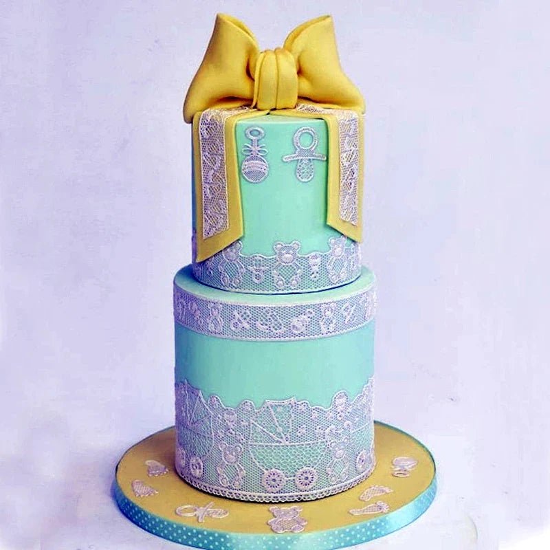 Bakewareind Baby Shower Theme Lace Silicone Mat Chocolate Cake Decorating - Bakewareindia