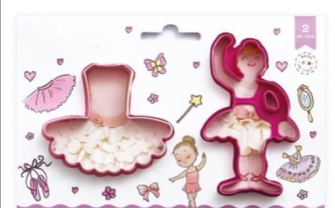 Bakewareind Ballerina Tutu Skirt SugarCraft Cookie Fondant Cake Cutter Set,2Pc - Bakewareindia