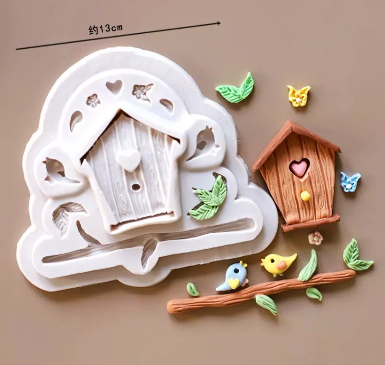 Bakewareind Bird House Fondant Silicone Mould - Bakewareindia