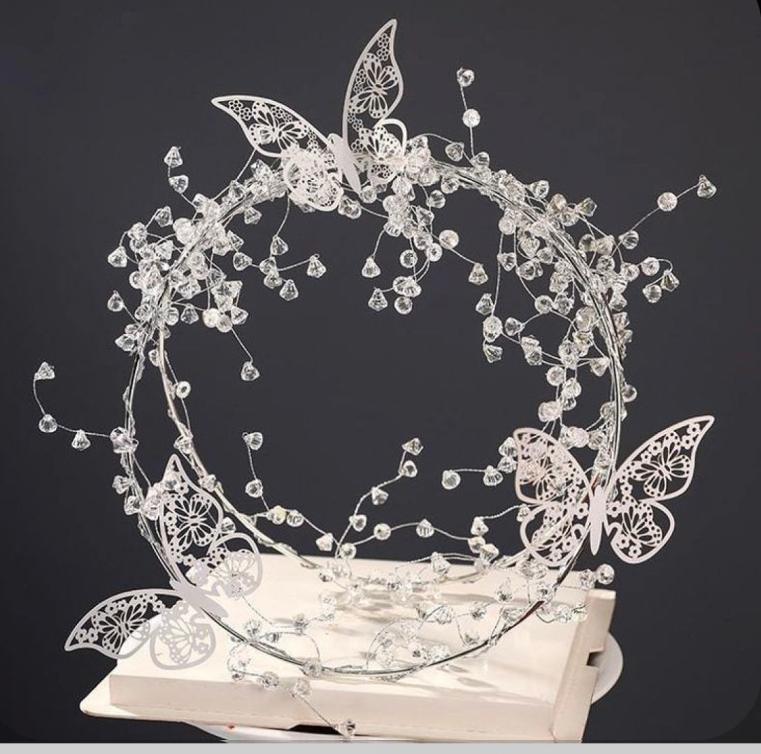 Bakewareind Butterfly Crystal Heart Ring Hoop Stand - Bakewareindia