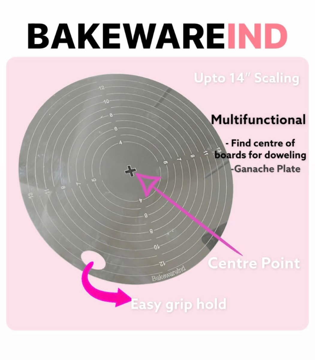 Bakewareind CAKE CENTER PLATE GUIDE ,ROUND - Bakewareindia