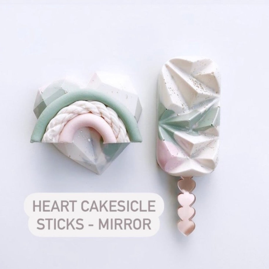Bakewareind Cakesicle Icecream Heart Mirror Sticks 10pc Pack - Bakewareindia