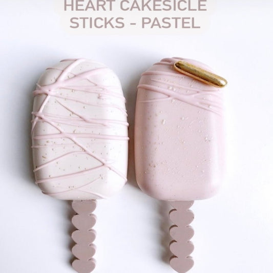 Bakewareind Cakesicle Icecream Heart Pastel Sticks 10pc Pack - Bakewareindia
