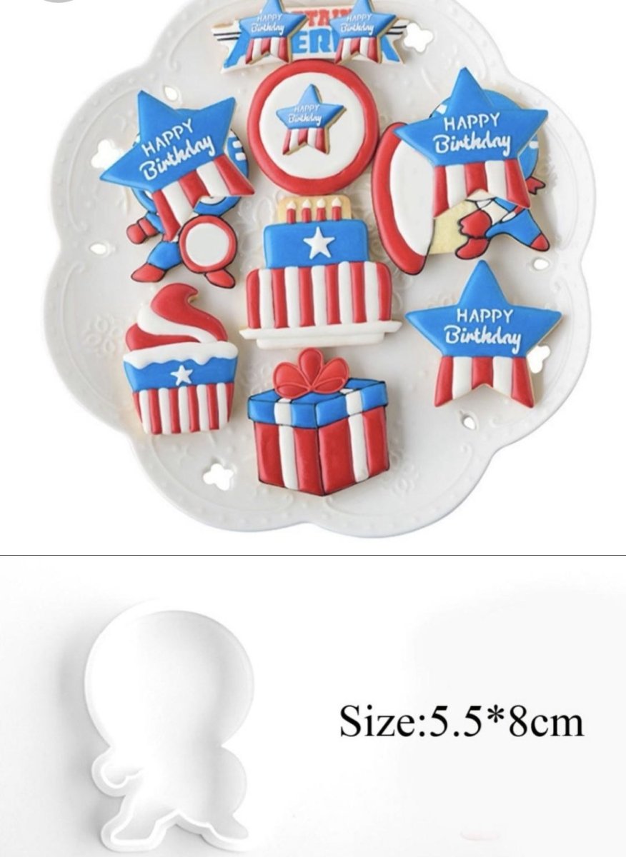 Bakewareind Captain America cookie cutter set of 8 - Bakewareindia