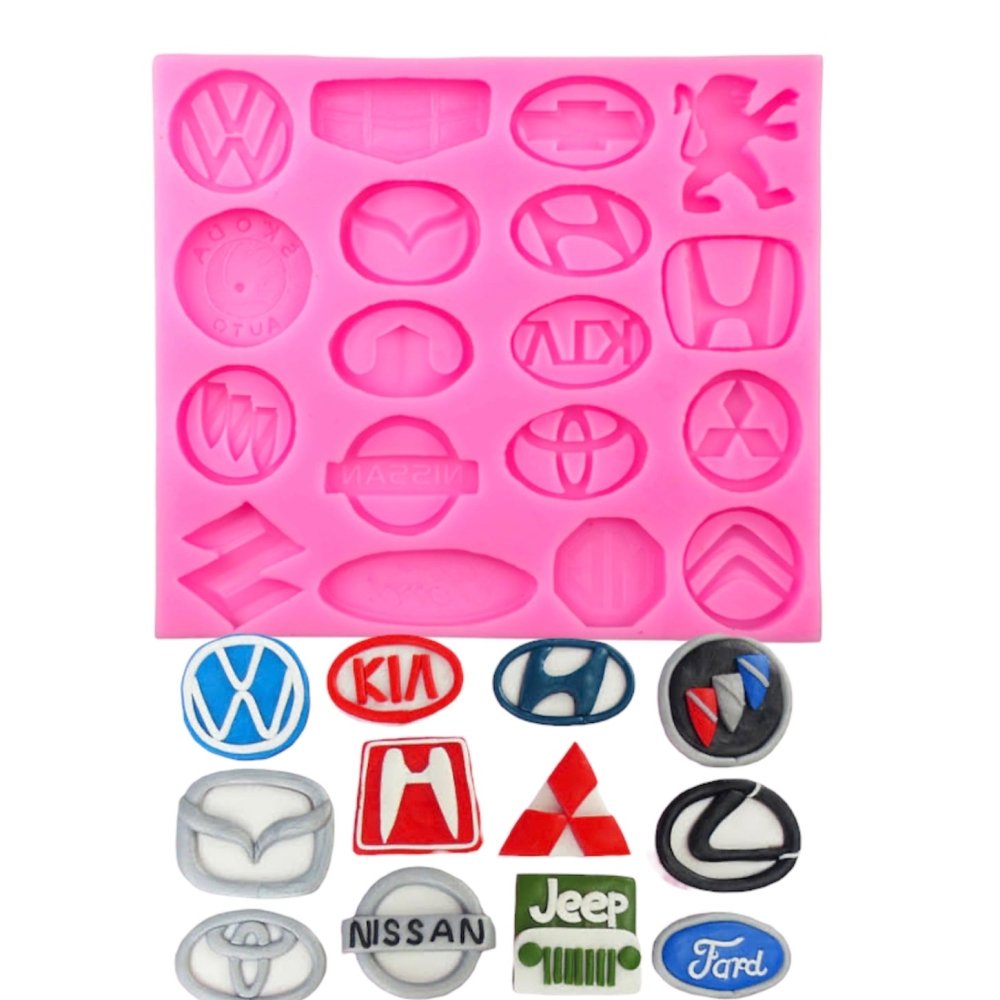 Bakewareind Car Designer Brands Logo Fondant Silicone Mould - BakewareindiaCar Designer Logo Silicone Mould - Rev Up Creativity