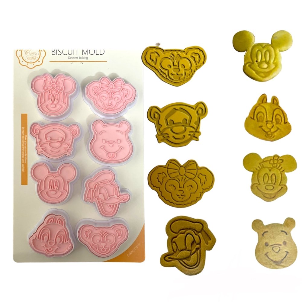 Bakewareind Cartoon Donald duck Mickey Mouse Pooh Cookie Cake Cutter 8pcs - Bakewareindia