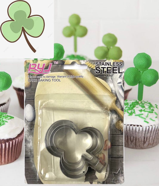 Bakewareind Clover Leaf Cookie Cake Cutter Stainless Steel,3pc - Bakewareindia