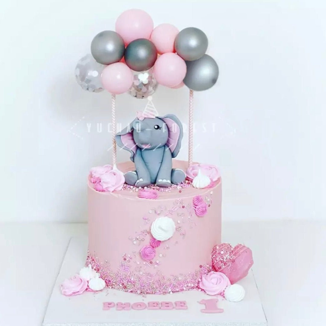 Bakewareind Confetti Balloon Topper 15pc set , Pink - Bakewareindia