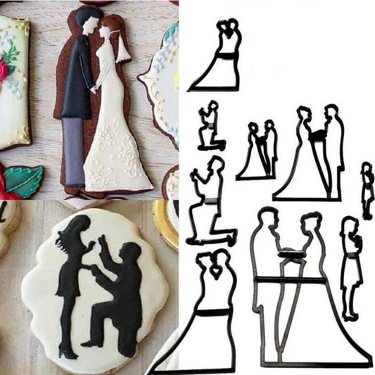 Bakewareind Couple Wedding Silhouette Cookie Fondant Cutter Set - Bakewareindia