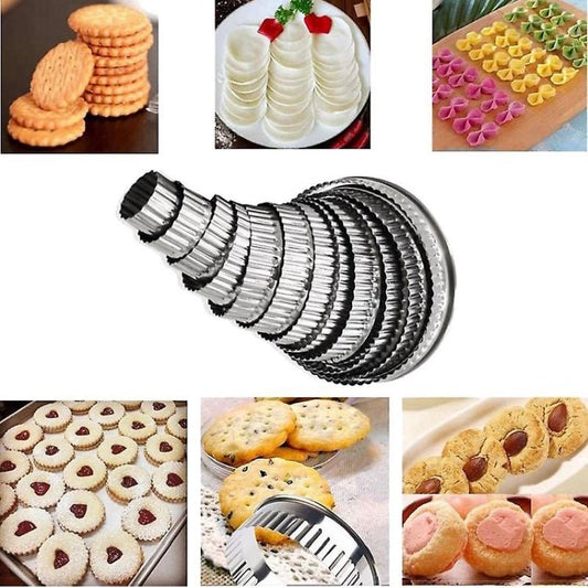 Bakewareind Crinkle Cookie Cutter Stainless Steel,12pcs - Bakewareindia