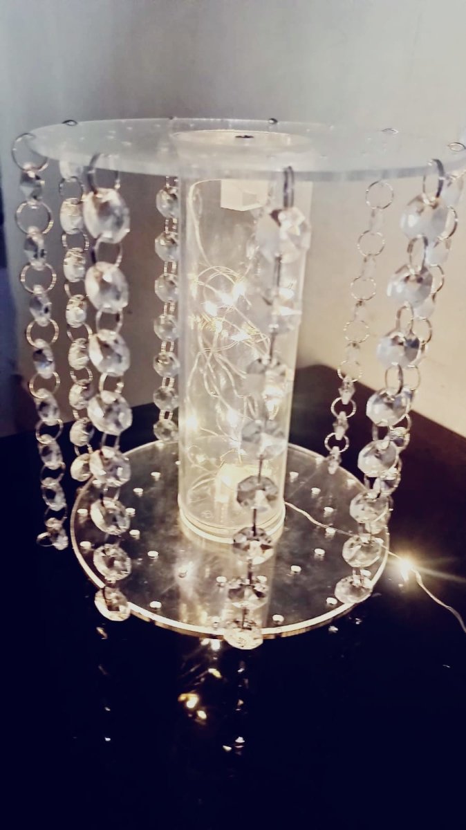 Bakewareind Crystal Acrylic Spacer With Lights,1pc - Bakewareindia