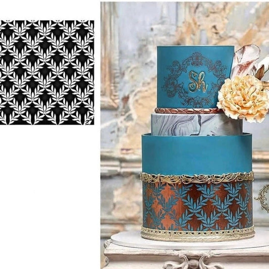 Bakewareind Damask Pattern Cake Stencil - Bakewareindia