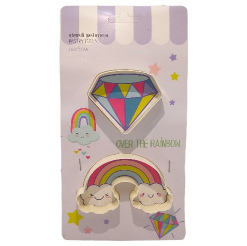 Bakewareind Diamond Rainbow SugarCraft Cookie Fondant Cake Cutter Set,2Pc - Bakewareindia