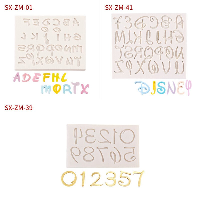 Bakewareind Disney Font Alphabet Letter Number Silicone Mould Set Cake Mould,3Pcs - Bakewareindia