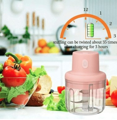 Bakewareind Electric Mini Garlic Chopper Mincer, Portable Cordless Grinder Small Food Processor - Bakewareindia