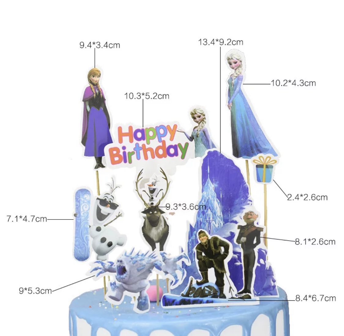 Bakewareind Elsa Theme Cake topper,6pc - Bakewareindia